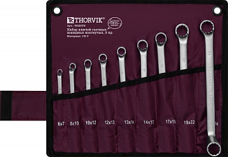 Набор ключей гаечных накидных изогнутых серии ARC в сумке, 6-24 мм, 9 предметов, THORVIK - фото 2