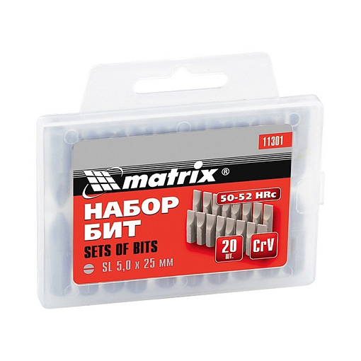 Фото 0 товара Набор бит PH1 x 25 мм, сталь 45Х, 20 шт, пластиковый бокс Matrix