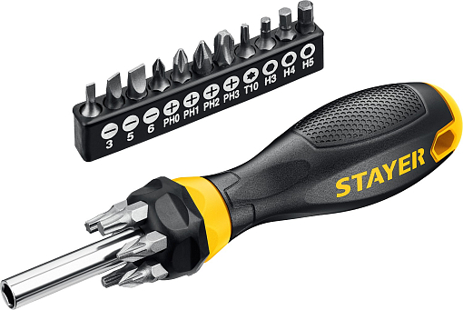 Фото 0 товара Отвертка с битами STAYER 18 шт, 2545-H5_z02
