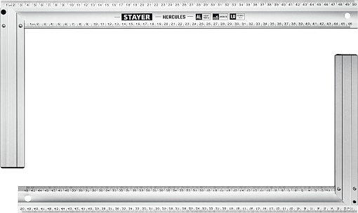 Фото 1 товара Столярный угольник STAYER HERCULES 3432-50 Professional 500 х 2 мм, с усиленным алюминиевым полотном, жесткий