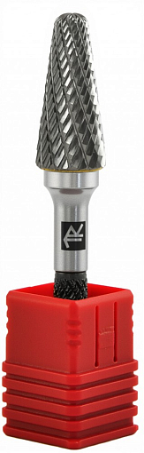 Фото 3 товара Борфреза твердосплавная коническая с радиусным торцом, тип L, 8 мм, двойная насечка, в боксе, THORVIK