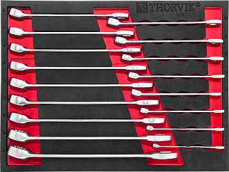 Набор ключей комбинированных в EVA ложементе 280х375 мм, 17 предметов, THORVIK - фото 1