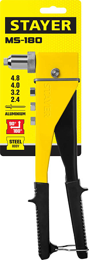 Фото 6 товара Заклепочник поворотный STAYER заклепки 2,4-4,8 мм из алюминия, литой корпус, 90-180°, 3107_z01