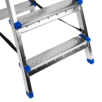 Стремянка двухсторонняя 4 ступени, сталь профиль, стальные ступени, Россия Сибртех - фото 3