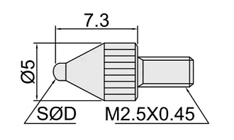 Наконечник для индикатора часового типа шариковый ф 4.0мм длина 7.3мм твердосплавный, INSIZE - фото 2