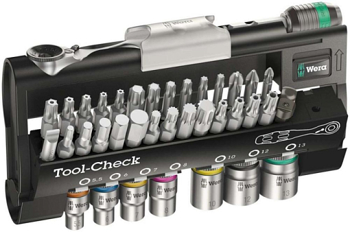 Фото 0 товара Tool-Check Automotive 1 набор бит и головок с трещоткой, 38 пр.