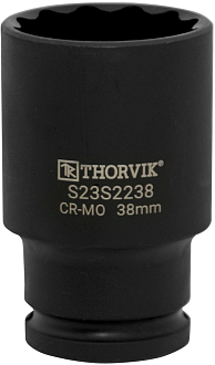 Головка торцевая ударная глубокая 12-гранная 1/2"DR, 30 мм, THORVIK - фото 1