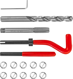 Набор для восстановления резьбы M10x1.25, 15 предметов, THORVIK - фото 1