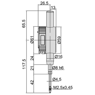 Индикатор ИЧЦ 25.4мм/1.0" дел 0.001мм/0.00005" IP54, INSIZE - фото 2