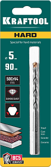 Специальное cверло по твёрдым материалам HARD 29177-090-5 KRAFTOOL 5 х 90 мм - фото 5