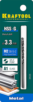 Сверло по металлу 29651-3.3 Pro KRAFTOOL 3.3 х 65 мм, HSS-G, сталь М2 (S6-5-2), класс A - фото 3