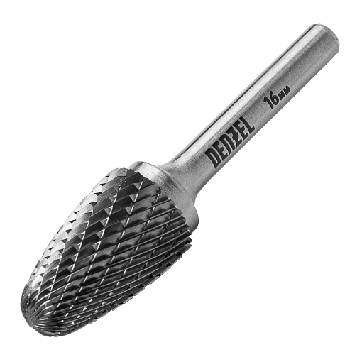 Фото 0 товара Борфреза по металлу твердосплавная, параболическая, тип-F, 16 мм Denzel