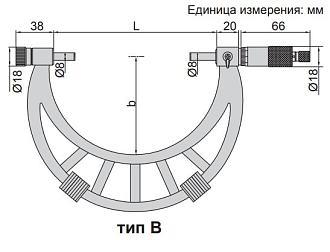 Микрометр МК-500, 400-500мм, 0.01мм, INSIZE - фото 2
