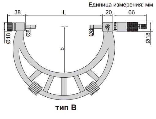 Фото 1 товара Микрометр МК-500, 400-500мм, 0.01мм, INSIZE