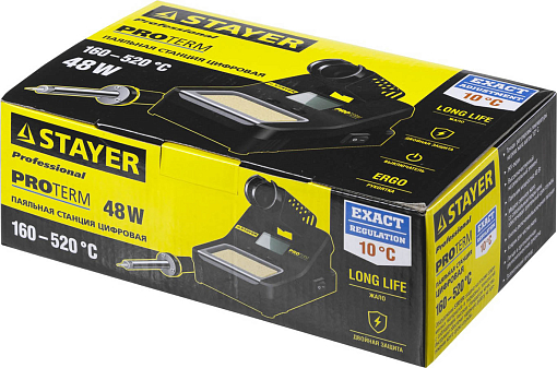 Фото 5 товара Паяльная станция цифровая STAYER 160-520°C, 48 Вт, шаг 10°C, жк дисплей, 55370