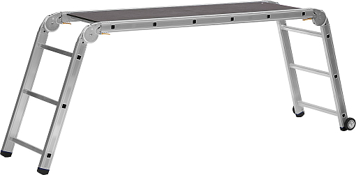Фото 0 товара Подмости СИБИН ПРП-36 38845 150 кг, 3 x 6 x 3 ступени, алюминиевые, складные с колесами и съемной площадкой, профессиональные рабочие 