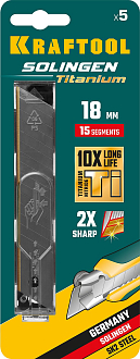 Лезвия 18 мм, 5 шт сегментированные TiN SGT-18, Kraftool - фото 2