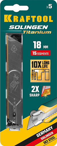 Фото 1 товара Лезвия 18 мм, 5 шт сегментированные TiN SGT-18, Kraftool