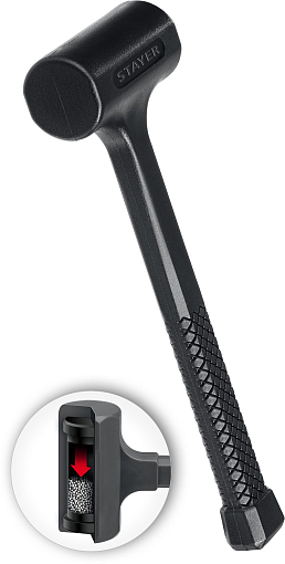 Фото 1 товара Молоток STAYER 450 г, 40 мм, облитый эластомером, безынерционный 2042-450