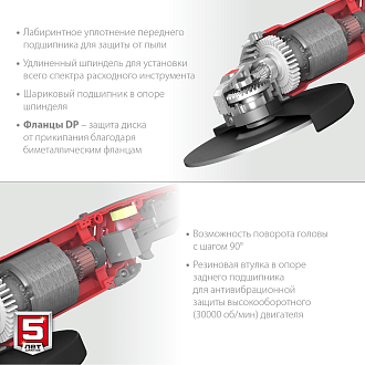 ЗУБР 2200 Вт, 230 мм, углошлифовальная машина (болгарка) УШМ-230-2205 П Мастер - фото 4