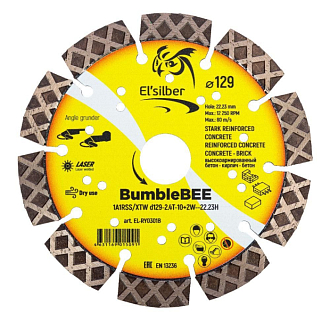 Круг алмазный 1A1RSS/XTW D129-2.4T-10+2W-22.23H "BumbleBEE" Elsilber - фото 1