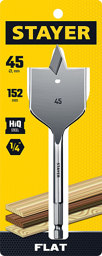 Фото 1 товара Сверло по дереву перовое 2950-45_z01 Master STAYER d=45 мм