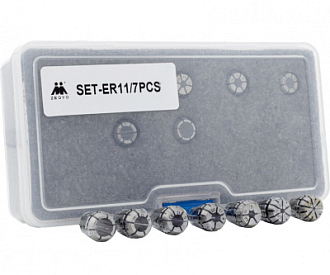 Набор цанг ER11 из 7шт. в пластиковом боксе 0,008 (d 1-7) Zegyo - фото 1