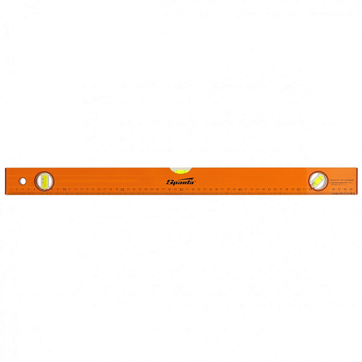 Фото 0 товара Уровень алюминиевый, 600 мм, 3 глазка, желтый, линейка Sparta