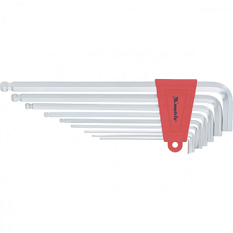 Набор ключей имбусовых HEX, 1,5-10 мм, CrV, 9 шт, экстра-длинные, c шаром, сатин Matrix - фото 1