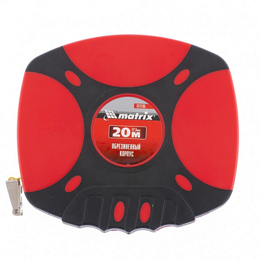 Фото 0 товара Рулетка геодезическая, 20 м х 12,5 мм, лента ПВХ, закрытый двухкомпонентный корпус Matrix