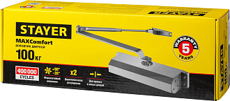 Доводчик дверной STAYER MAXComfort 37915-100 вес двери 100 кг, высота 50 мм, материал силумин - фото 3