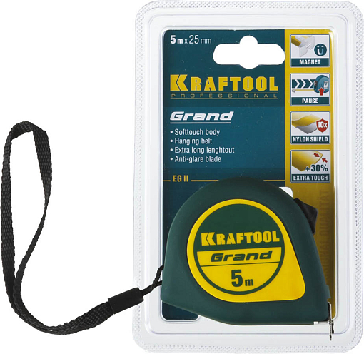 Фото 3 товара Рулетка KRAFTOOL GRAND 34022-05-25 5 м х 25 мм