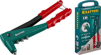 Литой заклепочник KRAFTOOL заклепки 2.4-4.8 мм - алюминий и сталь; 2.4-4.0 мм - нерж. сталь, в кейсе, с набором заклепок 31170-H6_z01 - фото 2