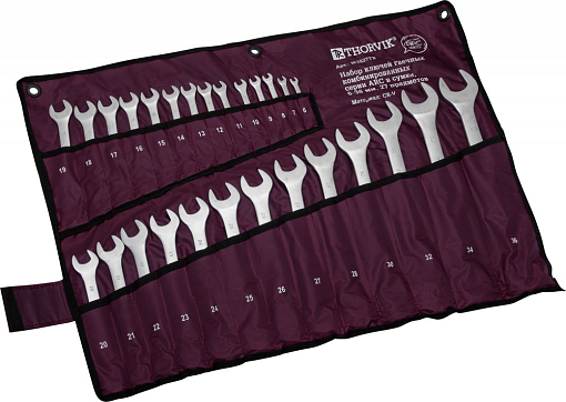 Фото 2 товара Набор ключей гаечных комбинированных серии ARC в сумке, 6-36 мм, 27 предметов, THORVIK