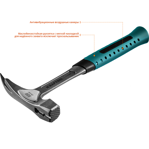 Фото 5 товара Молоток 600 г кровельщика цельнокованый THOR, Kraftool