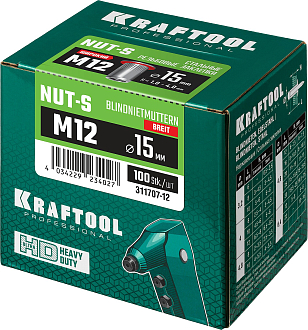 Резьбовые заклепки KRAFTOOL Nut-S 311707-12 М12, 200 шт., стальные с насечками - фото 3