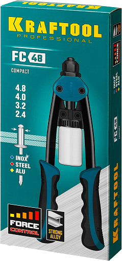 Фото 7 товара Заклепочник двуручный компактный 31161_z01 KRAFTOOL заклепки 2.4-4.8 мм из алюминия, стали, нерж. стали