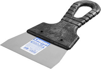 Шпатель СИБИН 100 мм, нержавеющая полотно, пластмассовая рукоятка, 10079-100_z01 - фото 2