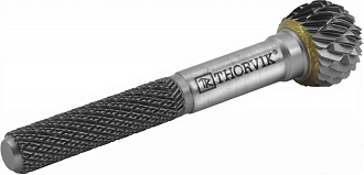 Борфреза твердосплавная сферическая, тип D, 12 мм, двойная насечка, в боксе, THORVIK - фото 3