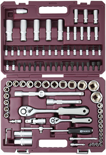 Фото 0 товара Набор инструмента универсальный 1/4", 1/2"DR, 94 предмета, THORVIK