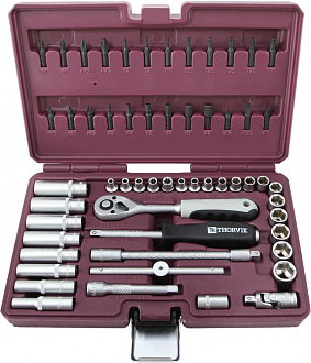 Набор инструмента 1/4"DR, 57 предметов, THORVIK - фото 2