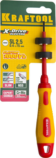 Фото 2 товара Отвертка SL2.5х75 мм, высоковольтная, Kraftool