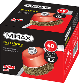 Щетка чашечная для УШМ MIRAX 35142-060 60 мм, проволока 0.3 мм - фото 2