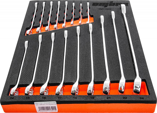 Фото 1 товара Набор ключей комбинированных 6-24 мм в EVA ложементе 280х375 мм, 17 предметов, Ombra
