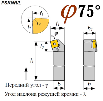 Резец PSKNR 2525 M12 проходной - фото 2
