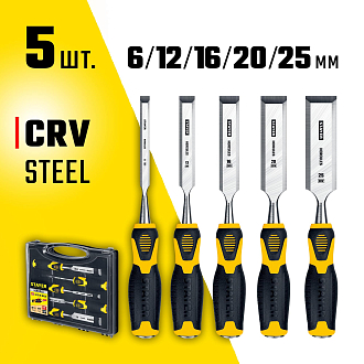Набор стамесок 18205-H5_z01 Professional STAYER 5 шт, 6/12/16/20/25 мм - фото 1