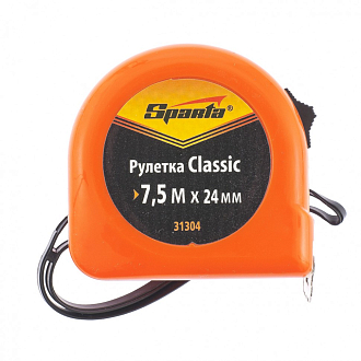 Рулетка Classic, 7.5 м х 24 мм, пластиковый корпус Sparta - фото 1