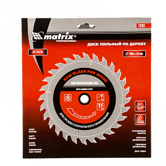 Пильный диск по дереву, 200 х 32 мм, 24 зуба, кольцо 30/32 Matrix Professional - фото 3
