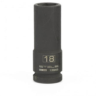 Головка ударная удлиненная шестигранная, 18 мм, 1/2, CrMo Stels - фото 1