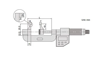 Микрометр электронный МКСЦ 50-75мм, дел 0.001мм/0.00005", INSIZE - фото 2